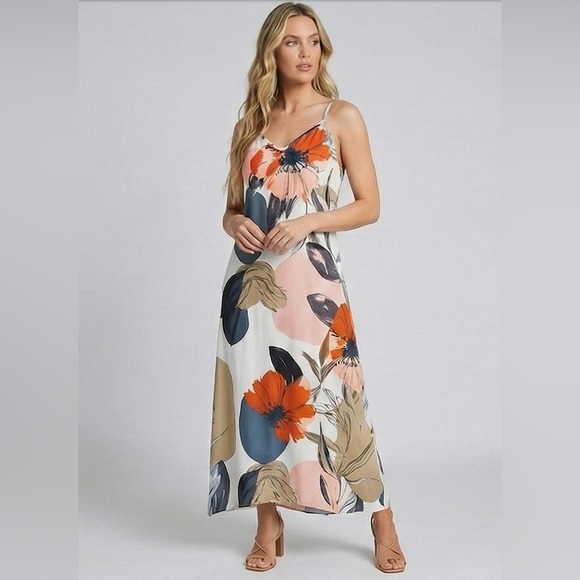 By Design Dresses & Skirts - Abstract Floral Spaghetti Strap Vacation Dress